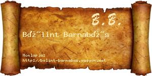 Bálint Barnabás névjegykártya