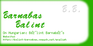 barnabas balint business card